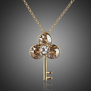 Golden Key Pendant Necklace KPN0044 - KHAISTA Fashion Jewellery