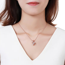 Load image into Gallery viewer, Golden Paved Clear Cubic Zirconia Necklace KPN0264 - KHAISTA Fashion Jewellery
