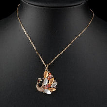 Load image into Gallery viewer, Golden Peacock Crystal Pendant KPN0122 - KHAISTA Fashion Jewellery
