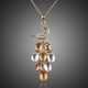 Gold Crystal Peacock Train Pendant Necklace
