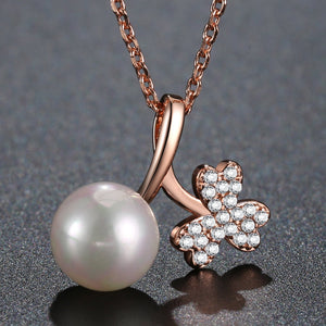 Golden Pearl Pendant Necklace KPN0256 - KHAISTA Fashion Jewellery