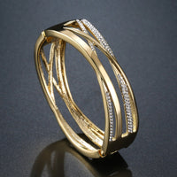 gold reflexions crystal bangle detail view by KHAISTA