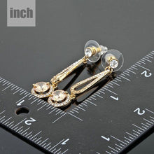 Load image into Gallery viewer, Golden Round Cubic Zirconia Drop Earrings -KPE0048 - KHAISTA Fashion Jewellery
