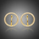 Golden Round Crystal Stud Earrings