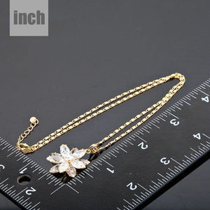 Golden Sunflower Crystal Necklace -KJN0003 - KHAISTA