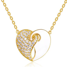 Load image into Gallery viewer, Golden White Studded Heart Necklace - KHAISTA Fashion Jewellery
