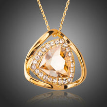 Load image into Gallery viewer, Gorgeous Big Champagne Austrian Crystals Pendant Necklace - KHAISTA Fashion Jewellery
