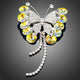 Gradient Crystal Butterfly Brooch Pin