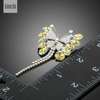 Close-up of gradient crystals on Khaista butterfly brooch