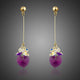 Gradient Heart Crystal Drop Earrings