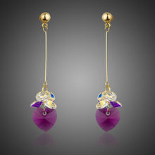 Load image into Gallery viewer, Gradient Heart Crystal Drop Earrings - KHAISTA Fashion Jewellery
