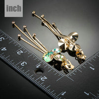 gradual change crystal drop earrings detail view by KHAISTA