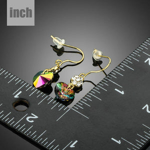 Gradual Change Stellux Austrian Heart Drop Earrings -KPE0175 - KHAISTA Fashion Jewellery
