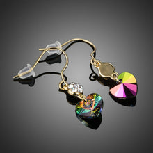 Load image into Gallery viewer, Gradual Change Stellux Austrian Heart Drop Earrings -KPE0175 - KHAISTA Fashion Jewellery
