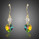 Gradual Change Stellux Austrian Crystal Heart Drop Earrings