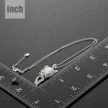 Load image into Gallery viewer, Gray Cat Crystal Necklace KPN0103 - KHAISTA Fashion Jewellery
