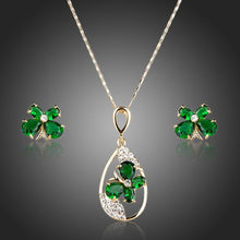 Load image into Gallery viewer, Green Butterfly Stud Jewelry Set - KHAISTA Fashion Jewellery
