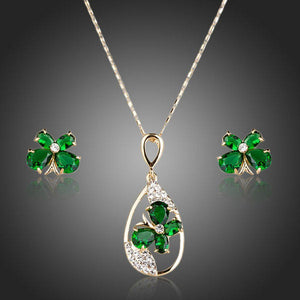 Green Butterfly Stud Jewelry Set - KHAISTA Fashion Jewellery