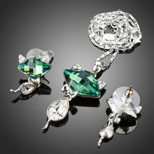 Load image into Gallery viewer, Green Crystal Fox Pendant Jewelry Set - KHAISTA Fashion Jewellery
