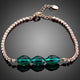 Green Crystal Link Chain Bracelet