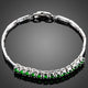 Green Cubic Zirconia Link Chain Bracelet