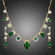Green Cubic Zirconia Necklace and Earrings Set