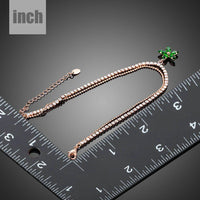 green flower charm bracelet detail view by KHAISTA