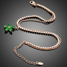 Load image into Gallery viewer, Green Flower Charm Bracelet - KHAISTA Fashion Jewellery
