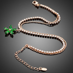 Green Flower Charm Bracelet - KHAISTA Fashion Jewellery