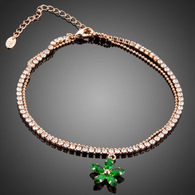 Green Flower Charm Bracelet - KHAISTA Fashion Jewellery