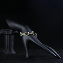 Load image into Gallery viewer, Green Geometrical Oval Cut Bracelet - KHAISTA Fashion Jewellery
