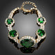 Green Geometric Oval Cut Bracelet