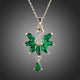 Green Crystal Swan Pendant Necklace