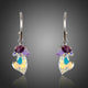 Heart Charm Crystal Drop Earrings