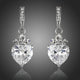 Clear Crystal Heart Drop Earrings