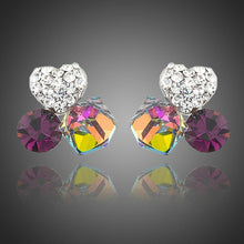 Load image into Gallery viewer, Heart Cube Circle Together Stud Earrings - KHAISTA Fashion Jewellery
