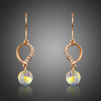 KHAISTA gradual change heart dangle drop earrings on white background