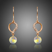 Load image into Gallery viewer, Heart Dangling Gradual Change Hook Drop Earrings -KPE0222 - KHAISTA Fashion Jewellery
