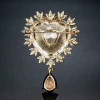 Heart waterdrop design detail on Khaista brooch