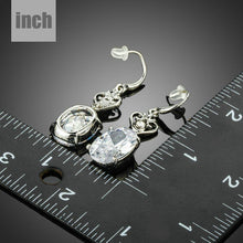 Load image into Gallery viewer, Heart Design Oval Drop Earrings - KHAISTA Fashion Jewellery
