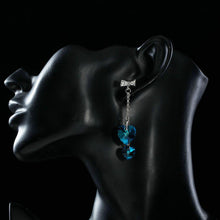 Load image into Gallery viewer, Heart of Ocean Blue Crystal Drop Earrings -KPE0184 - KHAISTA Fashion Jewellery
