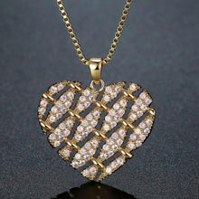 Load image into Gallery viewer, Heart Shape Necklace with Round Clear Cubic Zirconia -KFJN0288 - KHAISTA2
