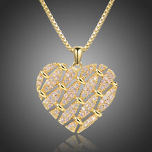 Load image into Gallery viewer, Heart Shape Necklace with Round Clear Cubic Zirconia -KFJN0288 - KHAISTA1
