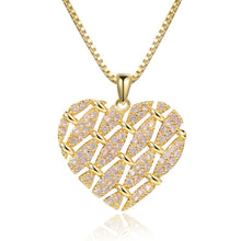 Load image into Gallery viewer, Heart Shape Necklace with Round Clear Cubic Zirconia -KFJN0288 - KHAISTA5
