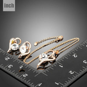 Heart Shaped Oval Crystal Jewelry Set - KHAISTA Fashion Jewellery