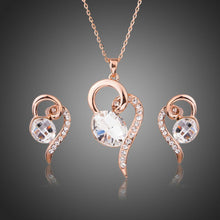 Load image into Gallery viewer, Heart Shaped Oval Crystal Jewelry Set - KHAISTA Fashion Jewellery
