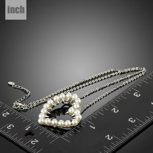 Heart Shaped Pearls Pendant Necklace - KHAISTA Fashion Jewellery