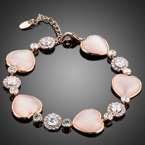 Hearts with Studs Crystal Bracelet - KHAISTA Fashion Jewellery
