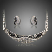 Khaista hollow floral leopard print jewellery set