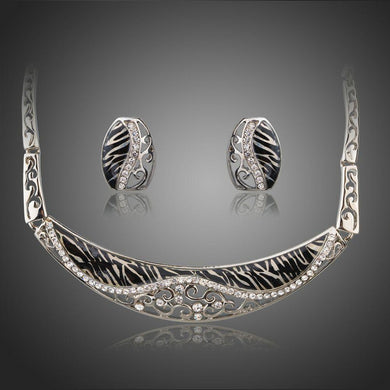 Hollow Flower Leopard Print Jewelry Set - KHAISTA Fashion Jewellery